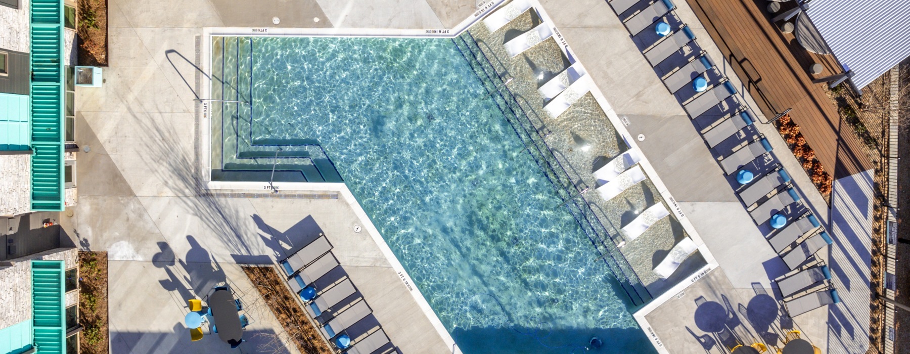 Aerial view of swimming pool